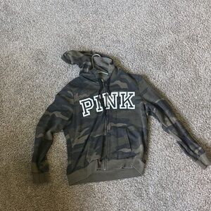 PINK Victoria's Secret Kids Camo Zip-Up Hoodie